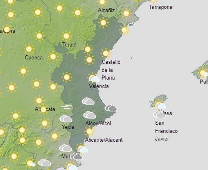 Predicción meteorológica para este domingo 17 de diciembre