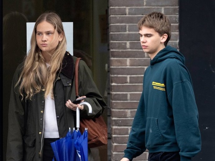 IRENE URDANGARIN Y SU HERMANO MIGUEL EN UNA AUOTESCUELA DE MADRID