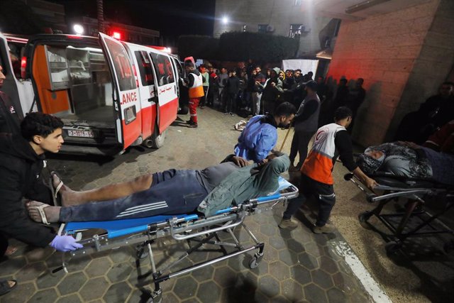 Entrada de un hospital en la Franja de Gaza