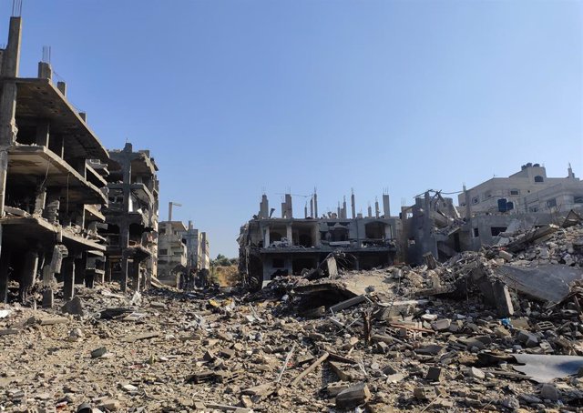 Edificios destruidos por los bombardeos del Ejército de Israel contra Yabalia, en el norte de la Franja de Gaza (archivo)