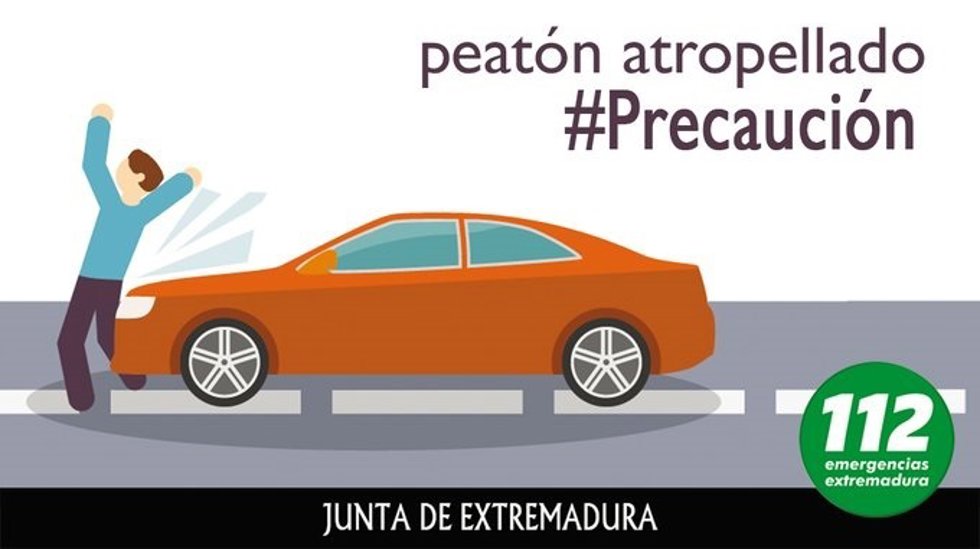 Cartel del 112 sobre un atropello