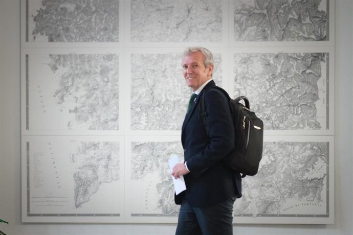 El presidente de la Xunta, Alfonso Rueda, en la Xunta.