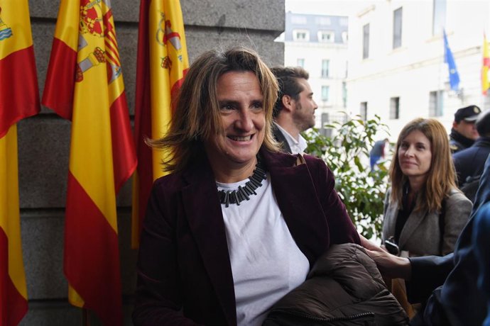 La vicepresidenta tercera y ministra para la Transición Ecológica y el Reto Demográfico, Teresa Ribera, a su llegada a la Solemne Sesión de Apertura de las Cortes Generales de la XV Legislatura, en el Congreso de los Diputados, a 29 de noviembre de 2023