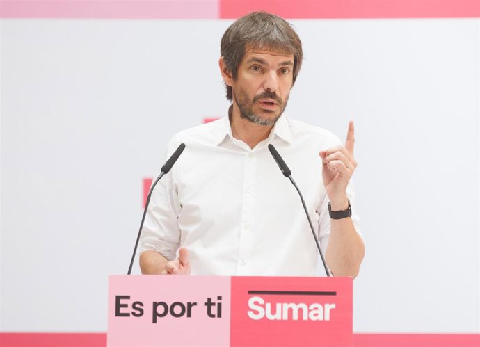 Archivo - El portavoz de Sumar, Ernest Urtasun.