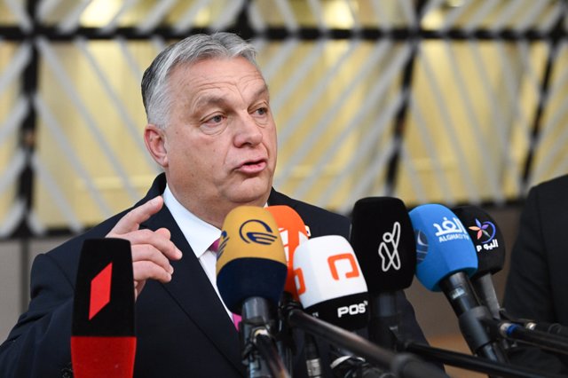 Viktor Orbán, primer ministro de Hungría, en declaraciones a los medios en Bruselas