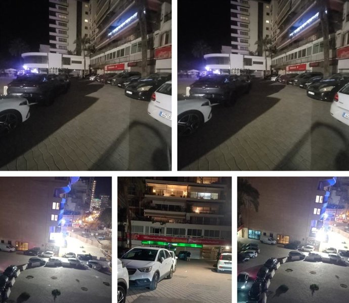 Imágenes de los coches estacionados en la zona peatonal del paseo Marítimo de Palma.