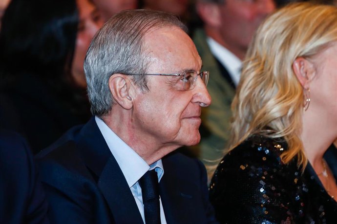 El presidente del Real Madrid, Florentino Pérez, durante un acto