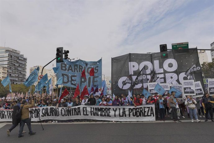 Archivo - Manifestación piquetera en Argentina