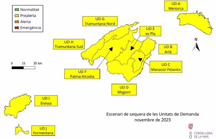 Las reservas hídricas de Baleares se mantienen al 54% en noviembre.
