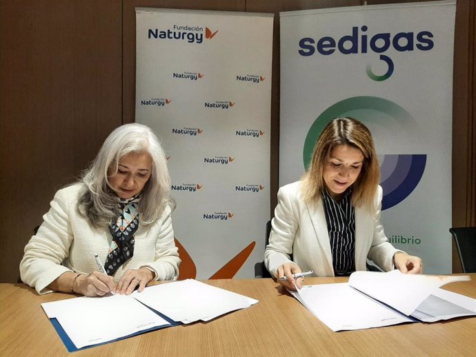 Firma del convenio de formación de la Fundación Naturgy y Sedigas