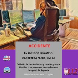 Gráfico elaborado por el 112 con datos sobre el accidente en la N-603 en El Espinar