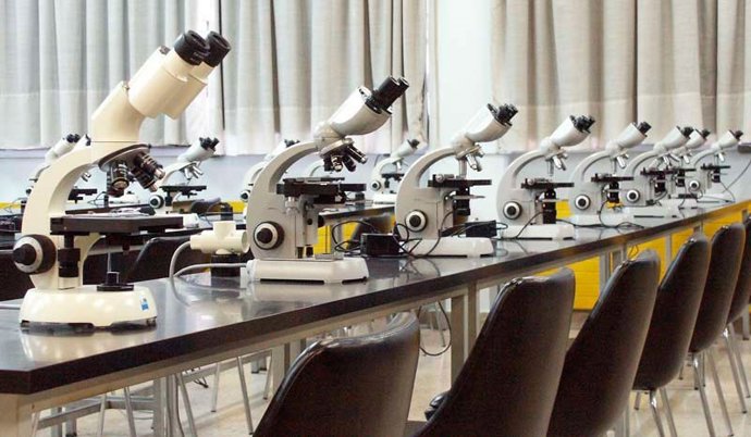 Archivo - Microscopios en los laboratorios de la UC