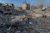 Mueren trece personas y 75 resultan heridas en un nuevo bombardeos de Israel contra Yabalia, en Gaza