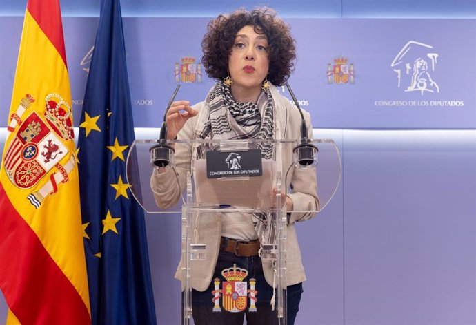 Archivo - La diputada de Sumar, Aina Vidal, durante una rueda de prensa, en el Congreso de los Diputados, a 7 de noviembre de 2023, en Madrid (España). Durante la comparecencia, ha hablado sobre la actualidad política.