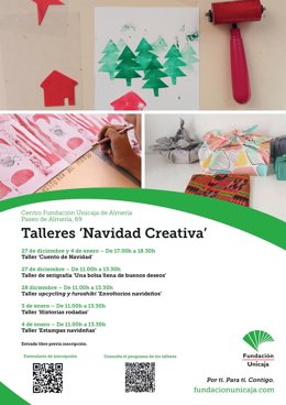 Cartel con los talleres de 'Navidad Creativa'