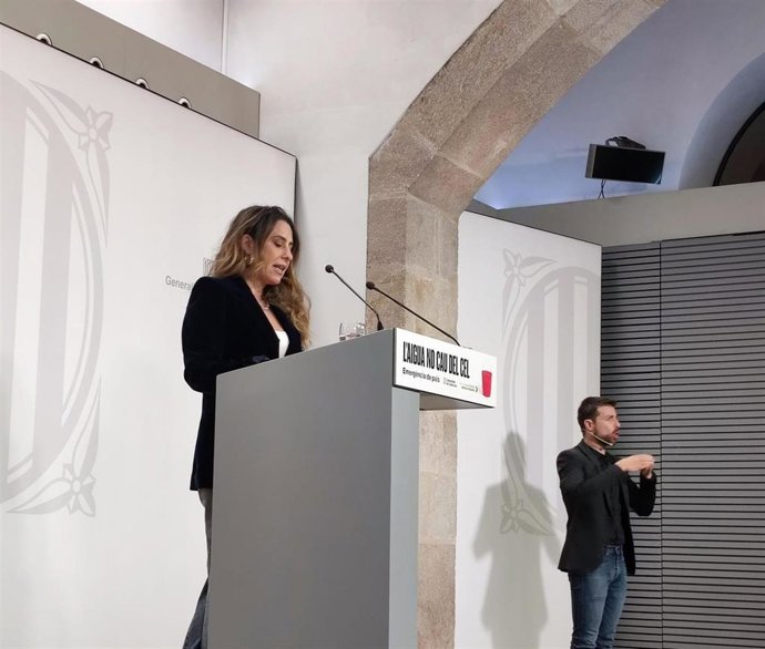 La portavoz del Govern, Patrícia Plaja, en rueda de prensa.