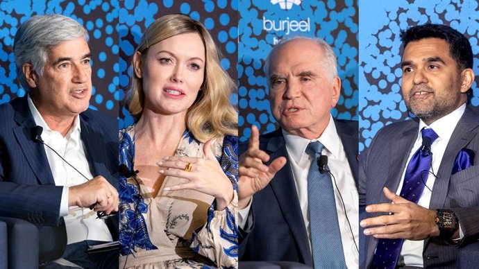 (From L To R) Dr. Juan Pablo Uribe, Dr. Catharine Young, Rep. Mike Kelly, Dr. Shamsheer Vayalil Speaking At The 10Th Burjeel Holdings Oncology Conference In Washington DC.