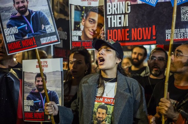 Protesta en Tel Aviv para pedir la liberación de rehenes