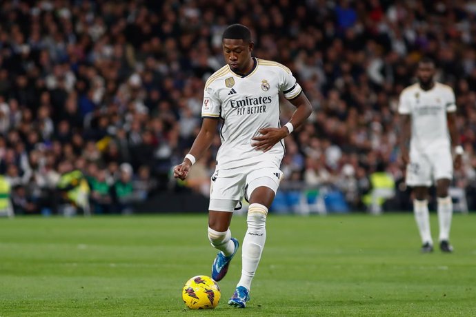 David Alaba of Real Madrid in action during the Spanish League, LaLiga EA Sports, football match played between Real Madrid and Granada CF at Santiago Bernabeu stadium on December 02, 2023, in Madrid, Spain.