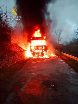 El camión ha queda calcinado