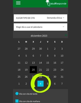 Captura de pantalla de la aplicación Salud Responde.