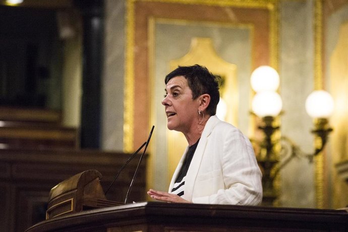 Archivo - La portavoz parlamentaria de EH Bildu, Mertxe Aizpurua