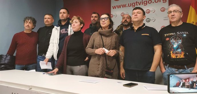 Rueda de prensa del comité de Vitrasa, concesionaria del bus urbano de Vigo, a 20 de diciembre de 2023.