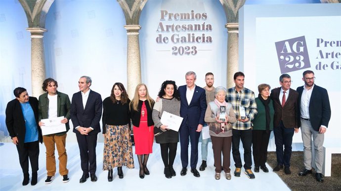 El presidente de la Xunta, Alfonso Rueda, en los Premios Artesanía de Galicia 2023.