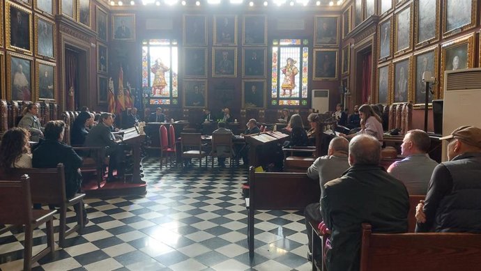 Sala de plenos del Ayuntamiento de Palma en el pleno de diciembre.