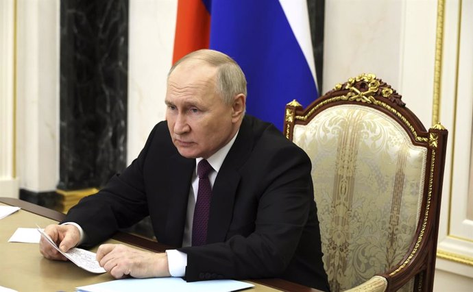 December 20, 2023, Moscow, Moscow Oblast, Russia: Russian President Vladimir Putin chairs a videoconference meeting on the development of the Eastern Operating Domain railway network and the upgrade to the Baikal-Amur Mainline and the Trans-Siberian Rai