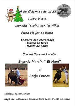 Cartel donde se anuncian las actividades.