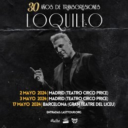 Cartell de la gira de poesia cantada 'Loquillo: 30 años de Transgresiones'