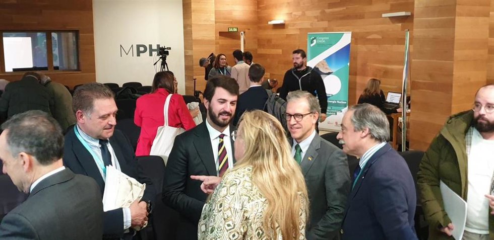 El vicepresidente de la Junta, Juan García-Gallardo, durante la clausura del I Congreso Internacional 'Energía nuclear en la industria y otras alternativas' en Valladolid