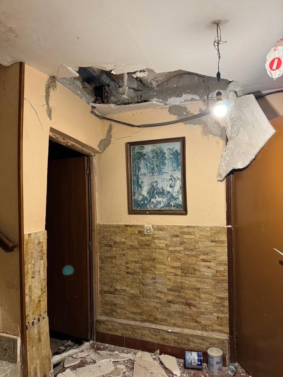 Un edificio calle Portillo de la Plaza, 15, de Calahorra tiene que ser desalojado por desplazamiento de un muro