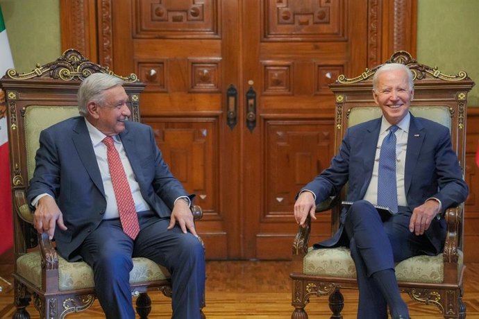 Archivo - Imagen de archivo del presidente de México, Andrés Manuel López Obrador, y el presidente de Estados Unidos, Joe Biden