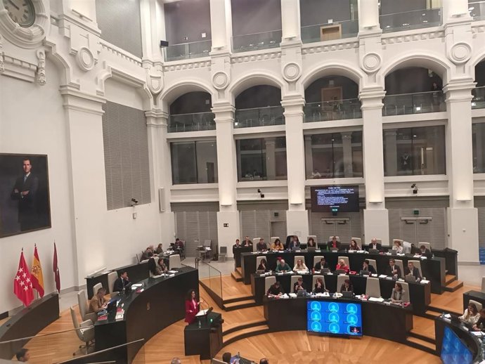 La portavoz socialista de Hacienda en el Ayuntamiento de Madrid, Enma López, en el Pleno de Cibeles