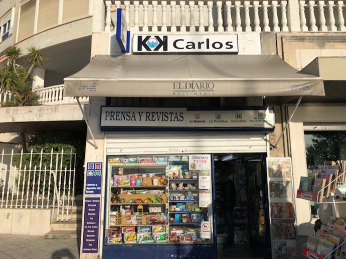 Despacho de la calle Gregorio Marañón de Santander que ha vendido cinco décimos del quinto premio de la Lotería de Navidad