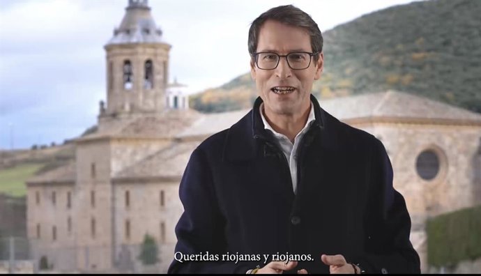 El presidente del Gobierno riojano, Gonzalo Capellán, en su discurso de Navidad