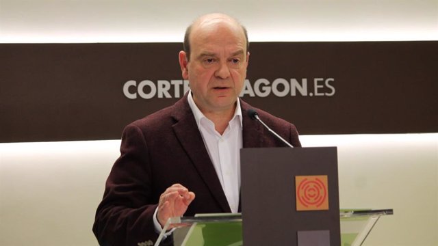 Rueda de prensa del grupo parlamentario de VOX en las Cortes de Aragón.