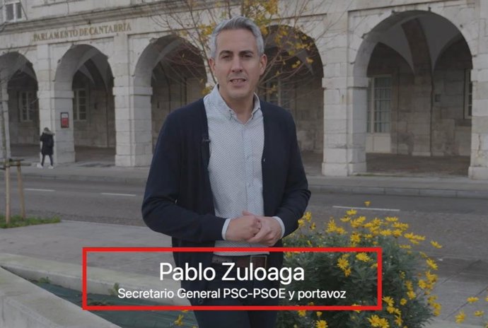 El secretario general del PSOE de Cantabria, Pablo Zuloaga, en su mensaje de Navidad