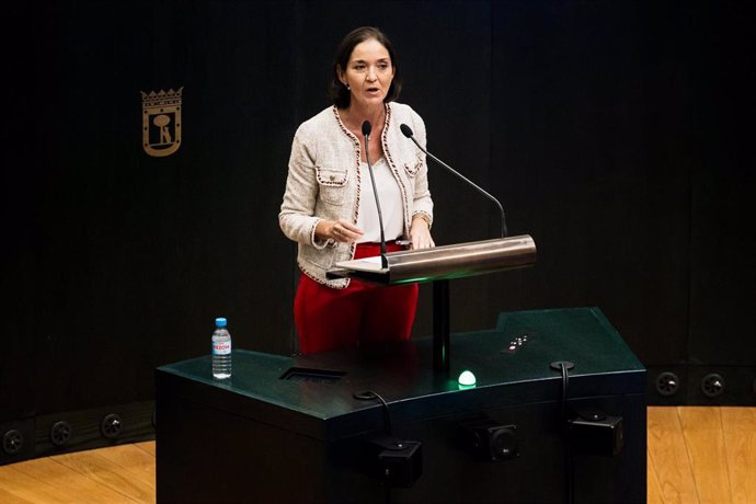 Archivo - La portavoz del Grupo Municipal Socialista en el Ayuntamiento de Madrid, Reyes Maroto, interviene durante el Pleno del Ayuntamiento de Madrid