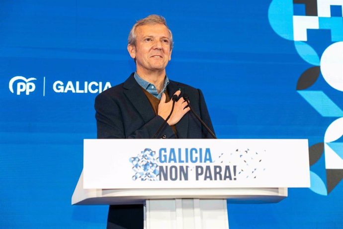 El presidente del PPdeG, Alfonso Rueda, interviene ante la junta directiva de los populares gallegos.