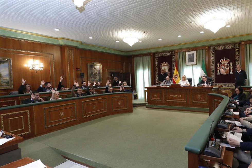 Vista de la celebración del pleno en el que se han aprobado definitivamente los presupuestos del Ayuntamiento de Marbella.