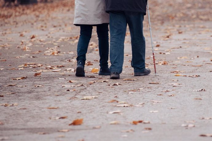 Dos personas ancianas caminando por un parque, a 29 de noviembre de 2023, en Madrid (España). Las pensiones contributivas subirán un 3,8% en 2024 con la fórmula de revalorización recogida en la ley de reforma de las pensiones en la que se tiene en cuent