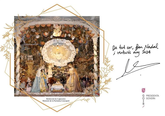 Imagen de la felicitación navideña de la presidenta del Govern, Marga Prohens.