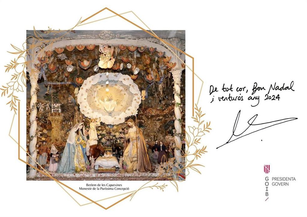 Imagen de la felicitación navideña de la presidenta del Govern, Marga Prohens.