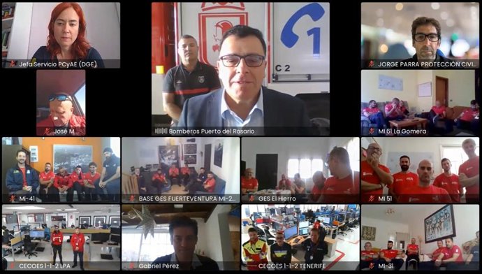 El consejero de Emergencias del Gobierno de Canarias, Manuel Miranda, lanza un mensaje de Navidad a los miembros del 112 Canarias