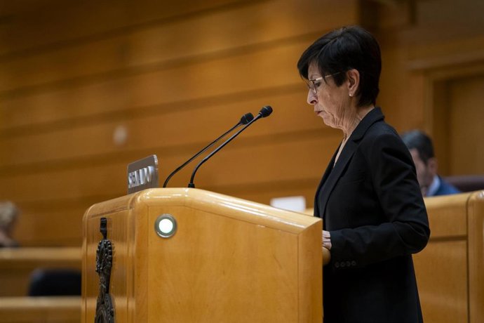 Archivo - La senadora del PNV Estefanía Bletrán de Heredia interviene durante una sesión plenaria en el Senado, a 17 de octubre de 2023, en Madrid (España). Durante el pleno del Senado, el Partido Popular ha expresado su oposición a la amnistía a través