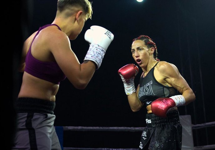 La boxeadora española Jennifer Miranda, durante un combate.