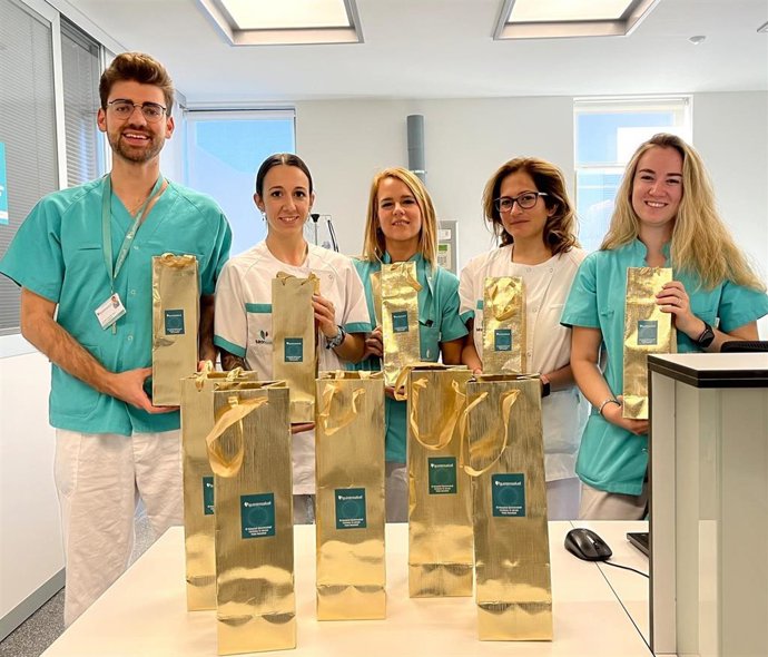 Imagen de la botella de aceite entregada como obsequio por el Hospital Quirónsalud Córdoba a sus pacientes ingresados.